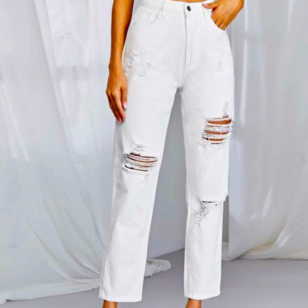 High waisted white jeans (Shein)